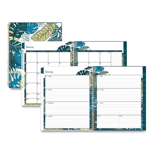 Grenada Create-Your-Own Cover Weekly/Monthly Planner, Floral Artwork, 11 x 8.5, Green/Blue/Teal, 12-Month (Jan-Dec): 2023-(BLS137274)