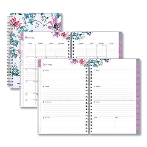 Laila Create-Your-Own Cover Weekly/Monthly Planner, Wildflower Artwork, 8 x 5, Purple/Blue/Pink, 12-Month (Jan-Dec): 2023-(BLS137276)