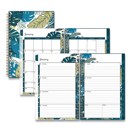 Grenada Create-Your-Own Cover Weekly/Monthly Planner, Floral Artwork, 8 x 5, Green/Blue/Teal Cover, 12-Month (Jan-Dec): 2023-(BLS137275)