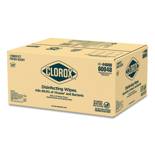 Disinfecting Wipes, Individually Wrapped, 1-Ply, 7 x 8, Fresh Scent, White, 900/Carton-(CLO60048)