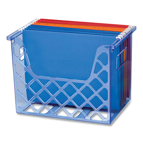 Blue Glacier Desktop File Organizer, 1 Section, Letter-Size, 8.63" Long, Translucent Blue-(OIC23221)