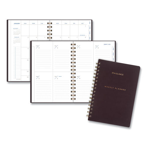 Signature Lite Weekly/Monthly Planner, 8.5 x 5.75, Maroon Cover, 12-Month (Jan to Dec): 2023-(AAGYP200L50)