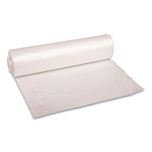 Recycled Low-Density Polyethylene Can Liners, 33 gal, 1.1 mil, 33" x 39", Clear, 10 Bags/Roll, 10 Rolls/Carton-(BWK530)