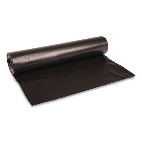 Recycled Low-Density Polyethylene Can Liners, 45 gal, 1 mil, 40" x 48", Black, 10 Bags/Roll, 10 Rolls/Carton-(BWK527)