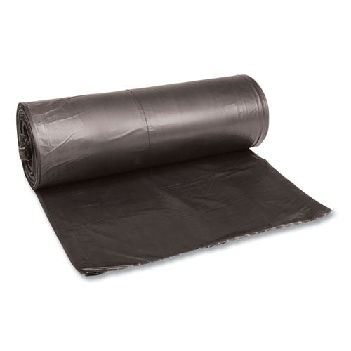 Low-Density Waste Can Liners, 60 gal, 0.65 mil, 38" x 58", Black, 25 Bags/Roll, 4 Rolls/Carton-(BWK3858H)