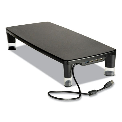 Monitor Stand MS100B, 21.6 x 9.4 x 2.7 to 3.9, Black/Clear, Supports 33 lb-(MMMMS100B)