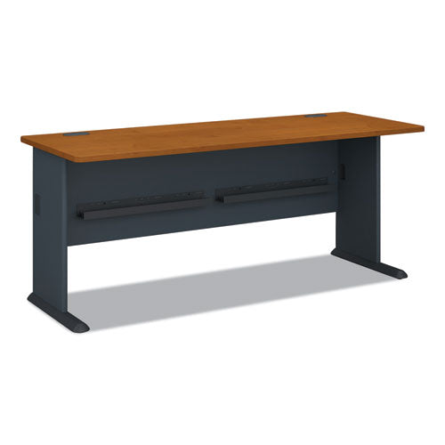 Series A Collection Workstation Desk, 71.63" x 26.88" x 29.88", Natural Cherry/Slate Gray-(BSHWC57472)