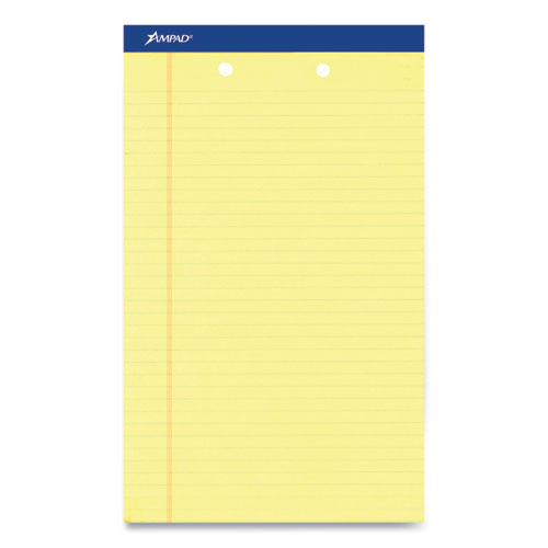 Perforated Writing Pads, Wide/Legal Rule, 50 Canary-Yellow 8.5 x 14 Sheets, Dozen-(TOP20233)