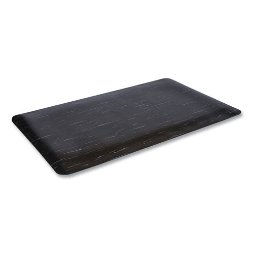 Cushion-Step Surface Mat, 36 x 72, Marbleized Rubber, Black-(CWNCU3672BK)