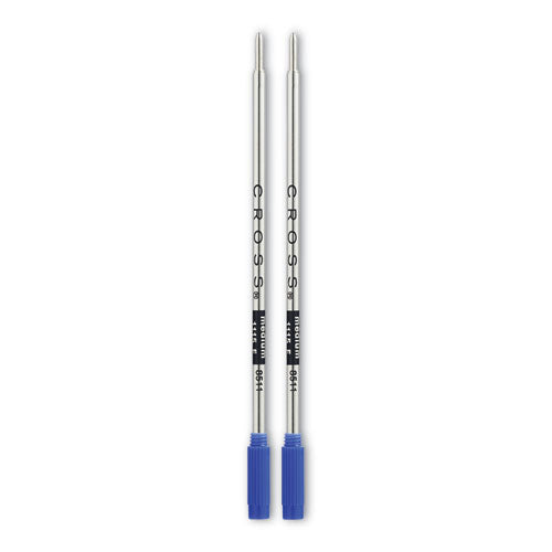 Refills for Cross Ballpoint Pens, Medium Conical Tip, Blue Ink, 2/Pack-(CRO85112)