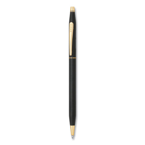 Classic Century Twist-Action Ballpoint Pen, Retractable, Medium 1 mm, Black Ink, Black/Gold Barrel-(CRO2502)