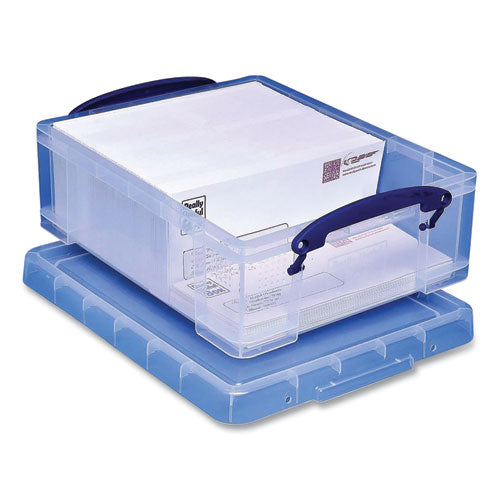 Snap-Lid Storage Bin, 2.14 gal, 11" x 14" x 5", Clear/Blue-(RUA81C)