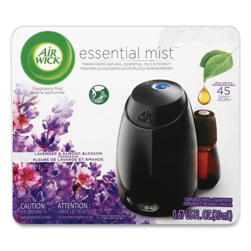 Essential Mist Starter Kit, Lavender and Almond Blossom, 0.67 oz Bottle, 4/Carton-(RAC98576)