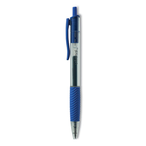 Comfort Grip Gel Pen, Retractable, Medium 0.7 mm, Blue Ink, Translucent Blue Barrel, Dozen-(UNV39913)