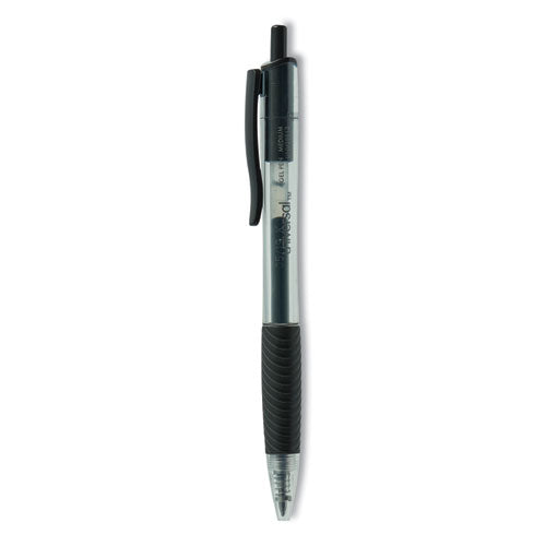 Comfort Grip Gel Pen, Retractable, Medium 0.7 mm, Black Ink, Smoke Barrel, Dozen-(UNV39912)