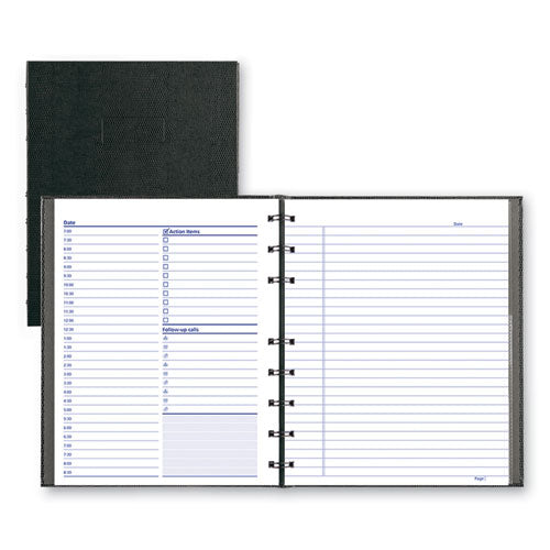 NotePro Undated Daily Planner, 9.25 x 7.25, Black Cover, Undated-(REDA29C81)