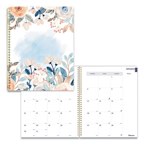 Monthly 14-Month Planner, Spring Floral Watercolor Artwork, 11 x 8.5, Multicolor Cover, 14-Month (Dec to Jan): 2022 to 2024-(REDC701PG02)