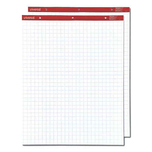 Easel Pads/Flip Charts, Quadrille Rule (1 sq/in), 27 x 34, White, 50 Sheets, 2/Carton-(UNV35602)