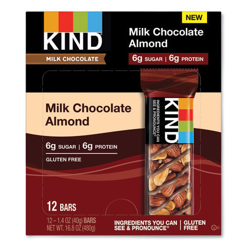 Milk Chocolate Bars, Milk Chocolate Almond, 1.4 oz Bar, 12/Box-(KND28351)