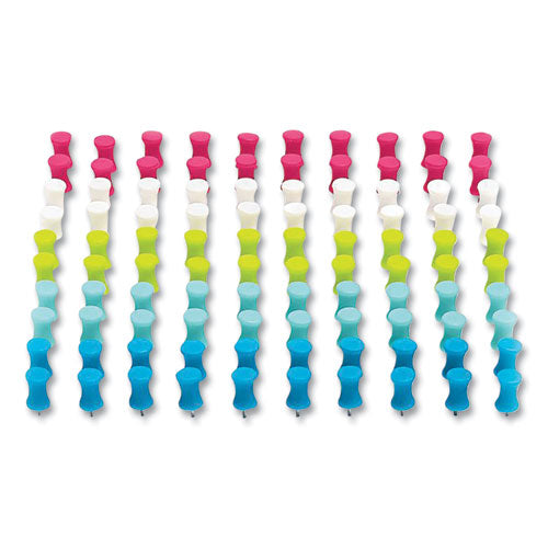 Push Pins, Rubber Head, Assorted Colors, 0.75", 100/Box-(PPJ105923)