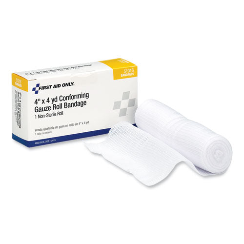 First Aid Conforming Gauze Bandage, Non-Sterile, 4" Wide-(FAO51018)