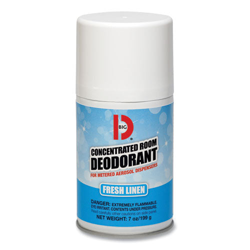 Metered Concentrated Room Deodorant, Fresh Linen Scent, 7 oz Aerosol Spray, 12/Box-(BGD472)