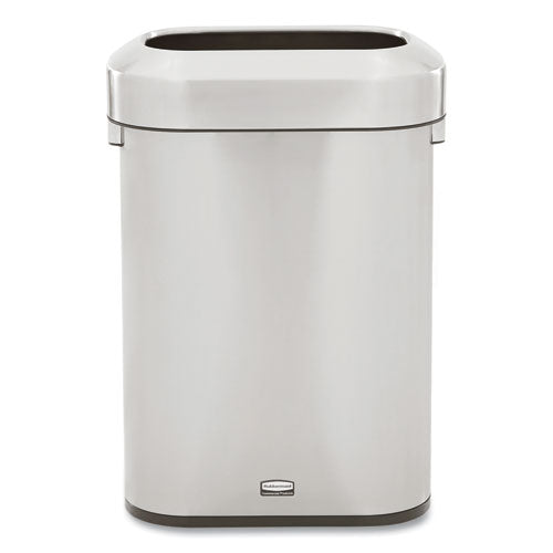 Refine Series Waste Receptacle, 15 gal, Plastic/Stainless Steel-(RCP2147581)