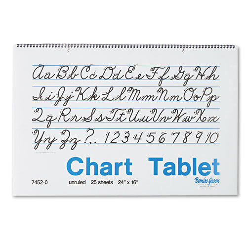 Chart Tablets, Unruled, 24 x 16, White, 25 Sheets-(PAC74520)