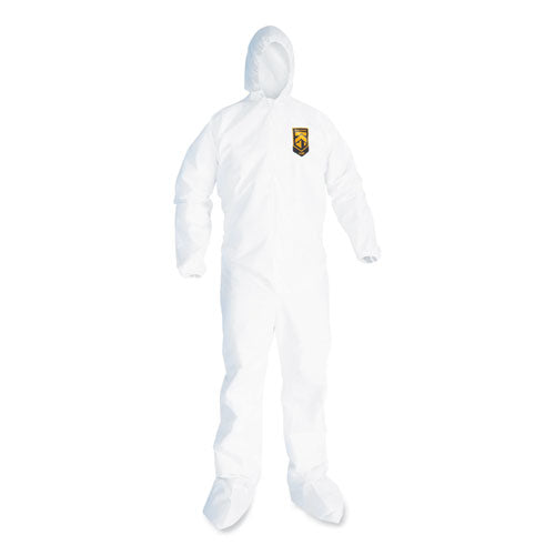 A20 Breathable Particle Protection Coveralls, Elastic Back, Hood and Boots, Large, White, 24/Carton-(KCC49123)