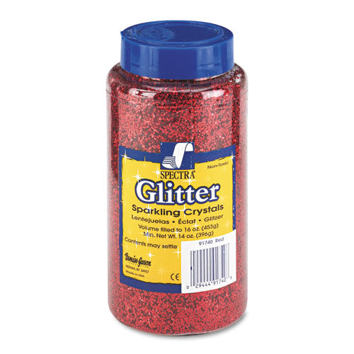 Spectra Glitter, 0.04 Hexagon Crystals, Red, 16 oz Shaker-Top Jar-(PAC91740)