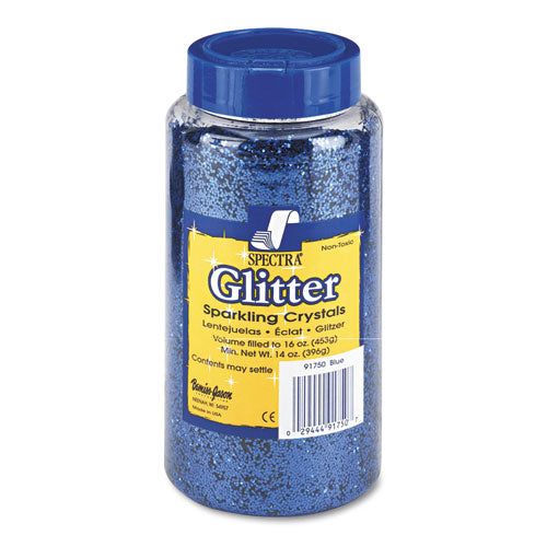 Spectra Glitter, 0.04 Hexagon Crystals, Blue, 16 oz Shaker-Top Jar-(PAC91750)