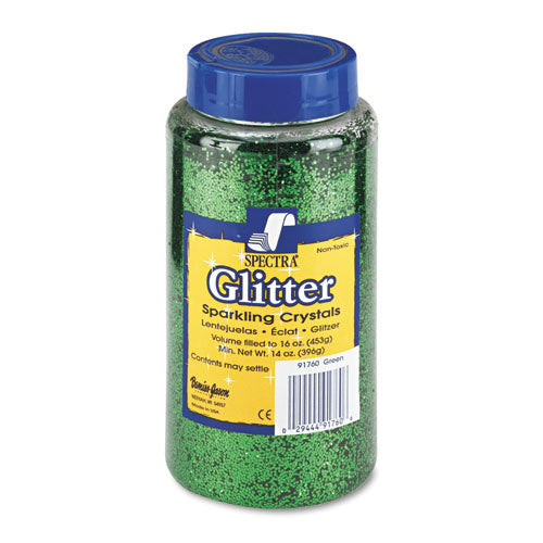 Spectra Glitter, 0.04 Hexagon Crystals, Green, 16 oz Shaker-Top Jar-(PAC91760)