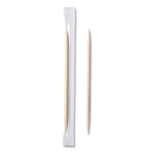 Mint Cello-Wrapped Wood Toothpicks, 2.5", Natural, 1,000/Box, 15 Boxes/Carton-(RPPRM115)