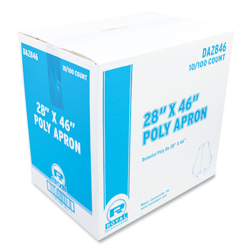 Poly Apron, 28 x 46,  One Size Fits All, White, 100/Pack, 10 Packs/Carton-(RPPDA2846)