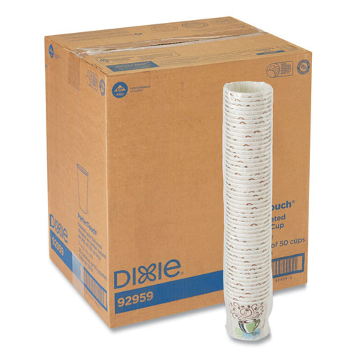 PerfecTouch Paper Hot Cups, 10 oz, Coffee Haze Design, 50 Sleeve, 20 Sleeves/Carton-(DXE92959)
