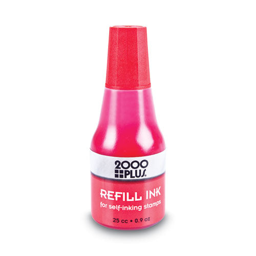 Self-Inking Refill Ink, 0.9 oz. Bottle, Red-(COS032960)