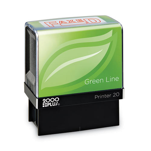 Green Line Message Stamp, Faxed, 1.5 x 0.56, Red-(COS098369)