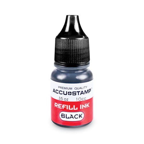 ACCU-STAMP Gel Ink Refill, 0.35 oz Bottle, Black-(COS090684)