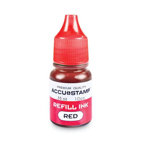 ACCU-STAMP Gel Ink Refill, 0.35 oz Bottle, Red-(COS090683)