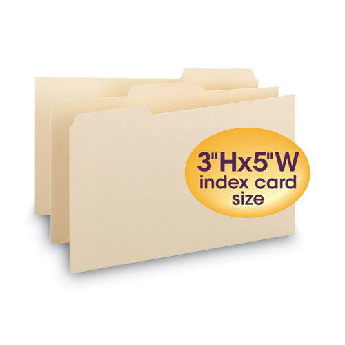 Manila Card Guides, 1/3-Cut Top Tab, Blank, 3 x 5, Manila, 100/Box-(SMD55030)