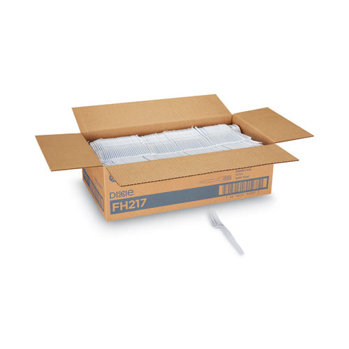 Plastic Cutlery, Heavyweight Forks, White, 1,000/Carton-(DXEFH217)