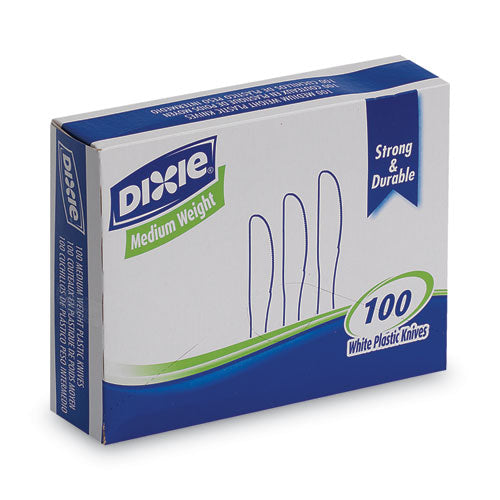 Plastic Cutlery, Heavy Mediumweight Knife, 100/Box-(DXEKM207)