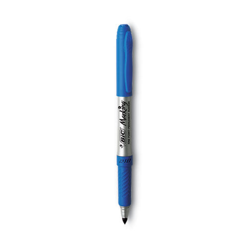 Intensity Fine Tip Permanent Marker, Fine Bullet Tip, Deep Sea Blue, Dozen-(BICGPM11BE)