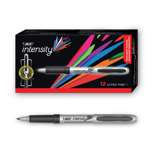 Intensity Fine Tip Permanent Marker, Fine Bullet Tip, Tuxedo Black, Dozen-(BICGPM11BK)