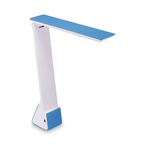 Konnect Rechargeable Folding LED Desk Lamp, 2.52w x 2.13d x 11.02h, Gray/Blue-(BOSKTVLED1810BL)