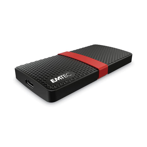 X200 Power Plus External Solid State Drive, 1 TB, USB 3.1, Black-(EMCECSSD1TX200)