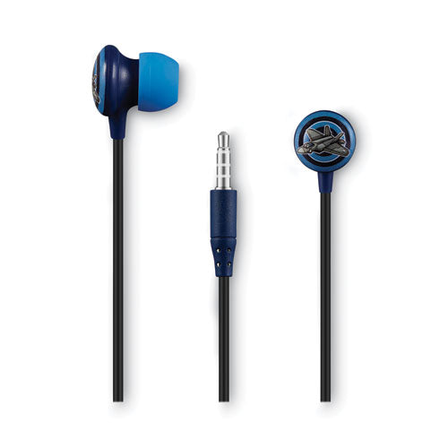 KiDS Animated Fighter-Jet Design Stereo Earbuds, 4 ft Cord, Gray/Blue/Black-(VLKVK1150JTFR)