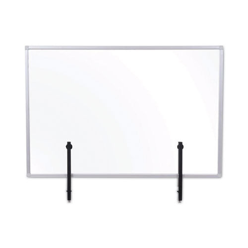 Protector Series Glass Aluminum Desktop Divider, 47.2 x 0.16 x 35.4, Clear-(BVCGL08019101)