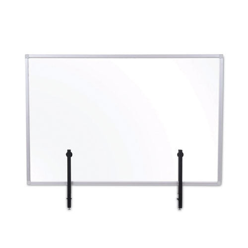 Protector Series Glass Aluminum Desktop Divider, 40.9 x 0.16 x 27.6, Clear-(BVCGL34019101)