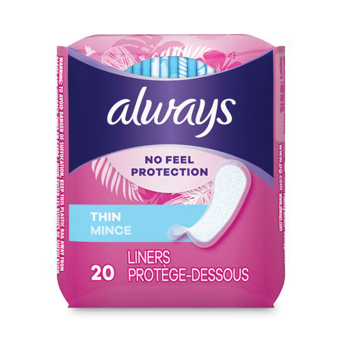 Thin Daily Panty Liners, Regular, 20/Pack, 24 Packs/Carton-(PGC08279)